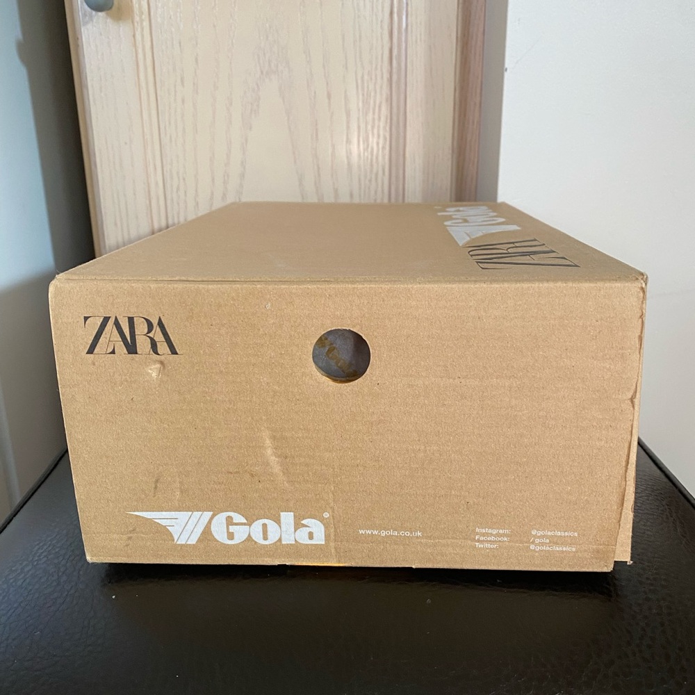 Zara x Gola Collaboration High Top Sneakers - Towel Interior, Leather Size US 6 - Picture 13 of 14